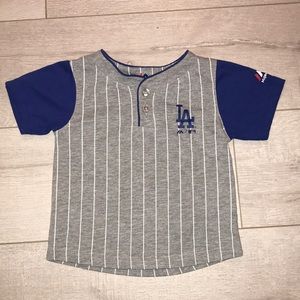 Dodgers baseball “LA” Boys 3T shirt grey and blue